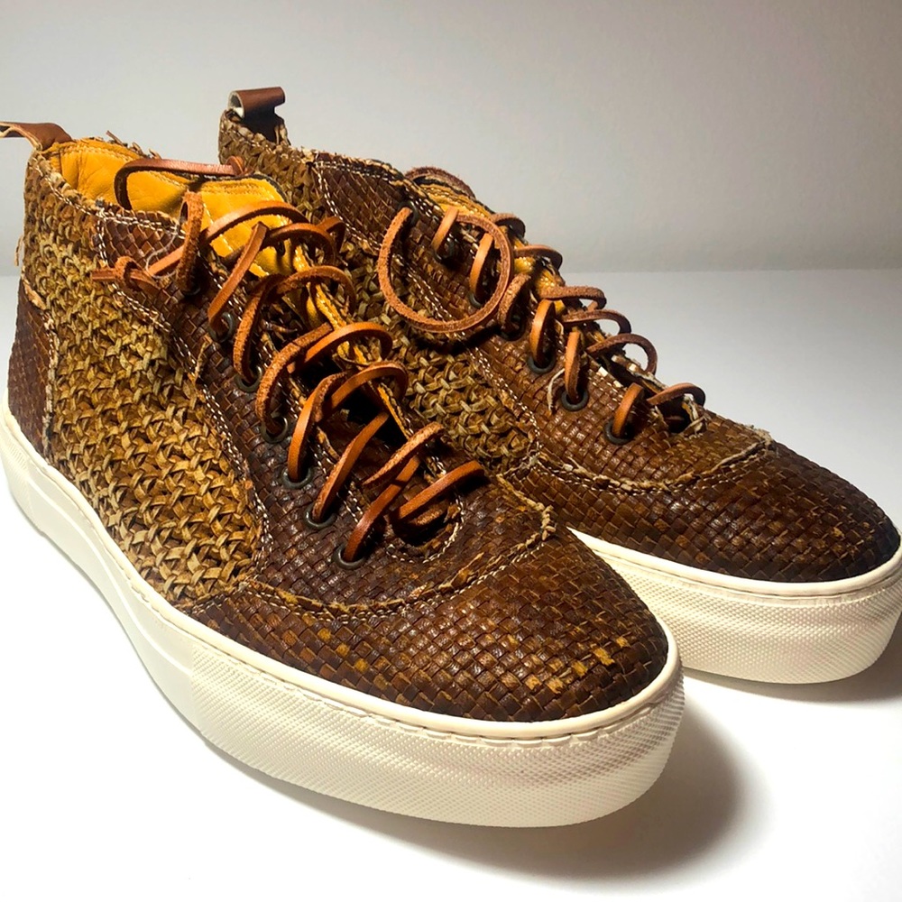 Live Tech Woven Leather Sneakers Made in Italy